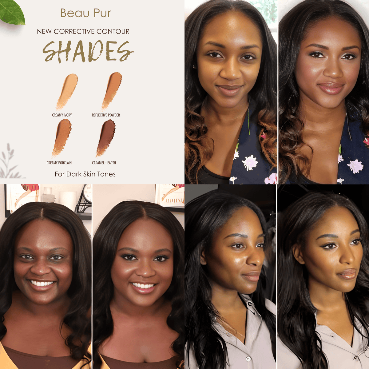 Corrective Contour Shade Kit - Custom-Blended Contour for Dark Skin Tones