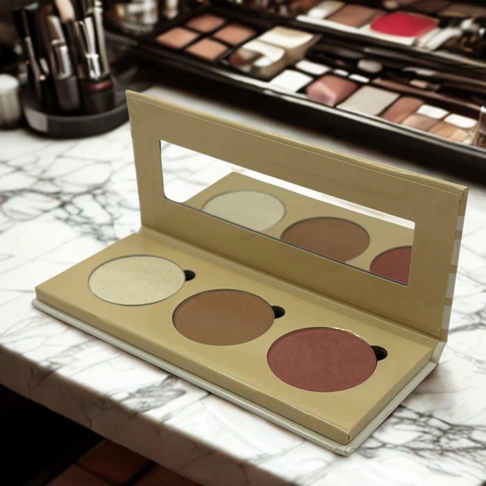 On The Go - Custom-Blended 3 Pan Shades - Touch Up For All Skin Tones